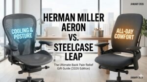 Read more about the article Herman Miller Aeron vs. Steelcase Leap: Which is the Ultimate Gift for Back Pain Relief? (2026 Guide)