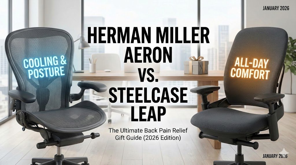 Read more about the article Herman Miller Aeron vs. Steelcase Leap: Which is the Ultimate Gift for Back Pain Relief? (2026 Guide)