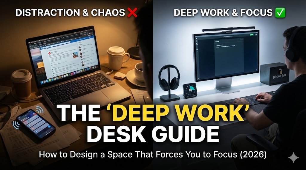 You are currently viewing The ‘Deep Work’ Desk: How to Design a Space That Forces You to Focus (2026 Guide)