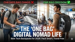 Read more about the article The “One Bag” Life: Best Tech Backpacks for Digital Nomads (2026 Guide)